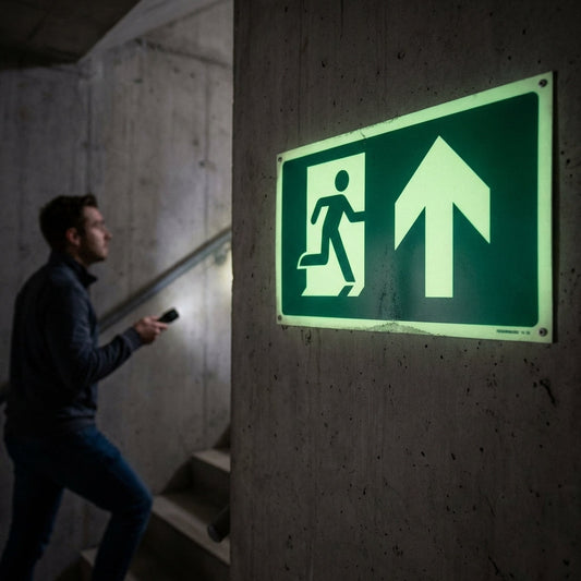 Photoluminescent Way Finding Markers – Arrow Ahead – Self Adhesive Vinyl – Indoor Use