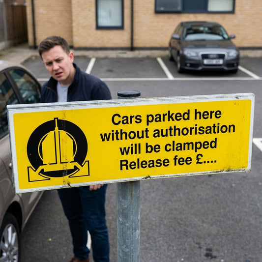 Parking Warning Sign – 600mm x 200mm – Rigid Plastic – Indoor/Outdoor
