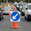 Keep Left Reflective Cone Sign – 750mm x 750mm – Polypropylene – Road Safety