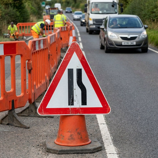 Reflective Road Cone Sign – 750mm Triangle – Durable Polypropylene – Road Safety