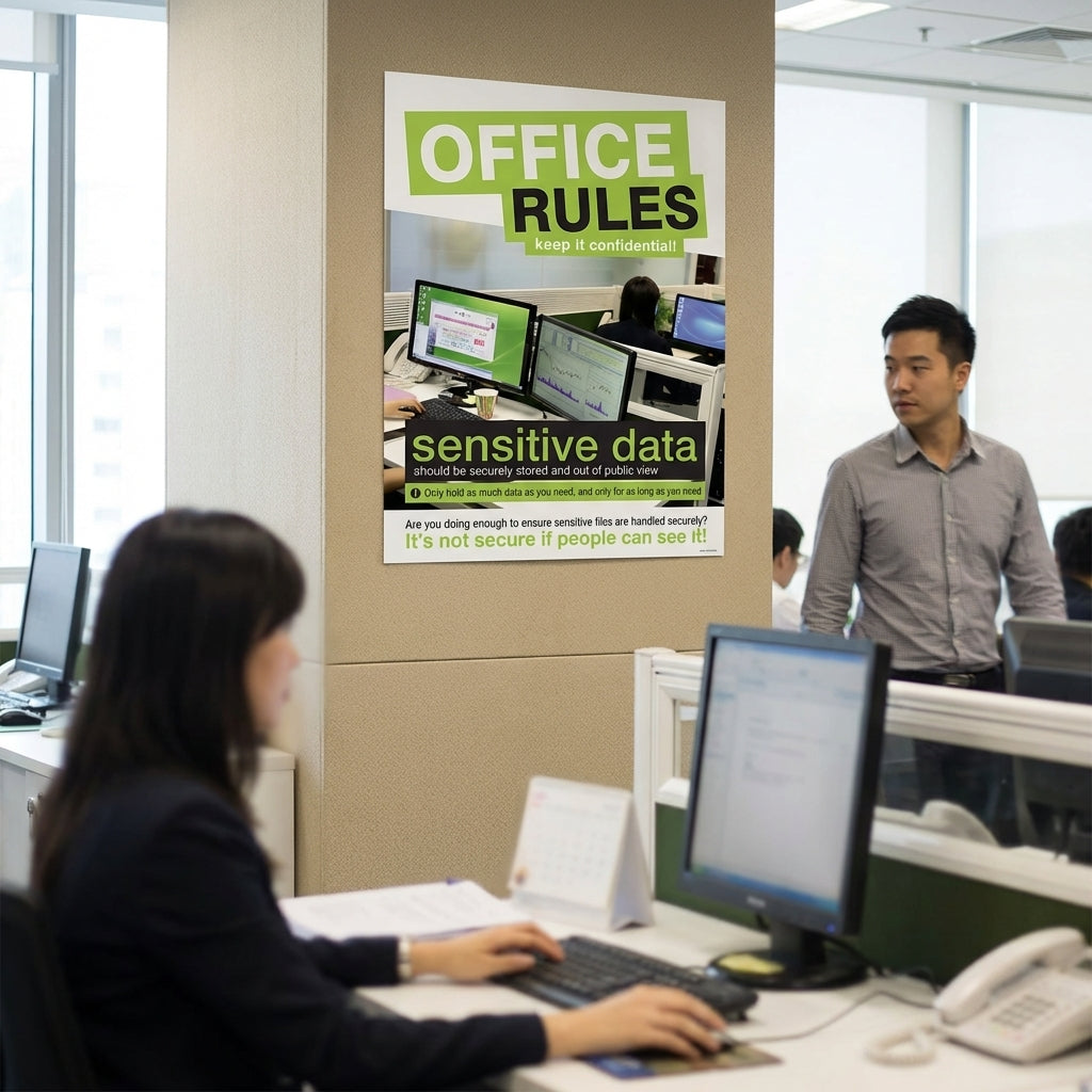 Data Security Office Rules Poster – 420mm x 594mm – Synthetic Paper – Office Use
