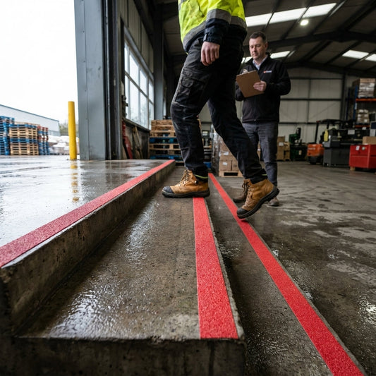 Red Anti-Slip Tape – Self-Adhesive – High Traction – Indoor/Outdoor