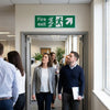 Fire Exit Sign – Arrow Up/Right – HTM Compliance – Indoor Safety