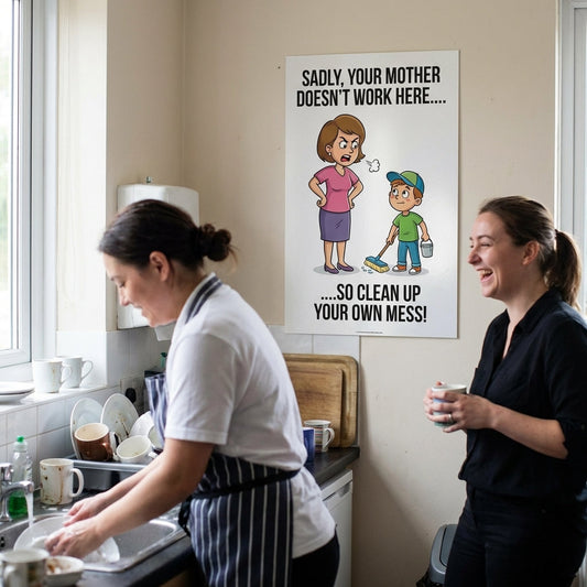 Safety Poster – Your Mother Doesn't Work Here – 510mm x 760mm – Synthetic Paper – Indoor/Outdoor Use