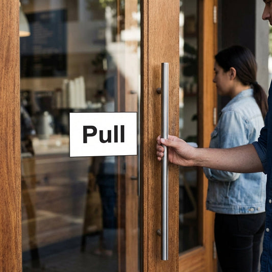 Pull Signs – 1mm Rigid Plastic & Vinyl – Durable & Weather Resistant – Indoor/Outdoor Use