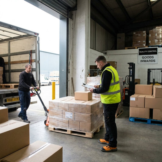 Quality Control Goods Inwards Sign – 400mm x 300mm – Rigid Plastic – Indoor/Outdoor Use