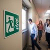 Emergency Exit Sign – Running Man Left with Flames – Safety Compliance