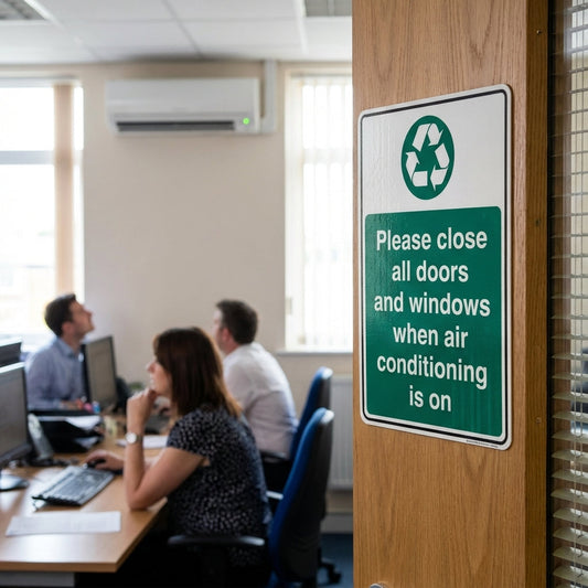 Air Conditioning Sign – Rigid Plastic – Durable & UV Resistant – Indoor/Outdoor
