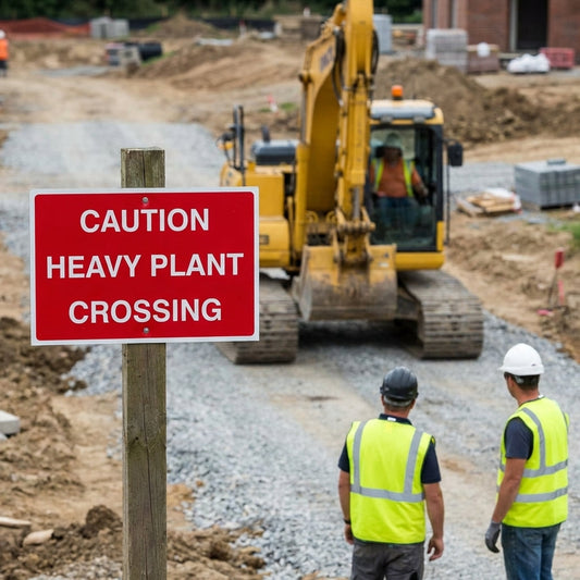 Caution Traffic Signs – Heavy Plant Crossing – Durable Plastic – Indoor/Outdoor Use