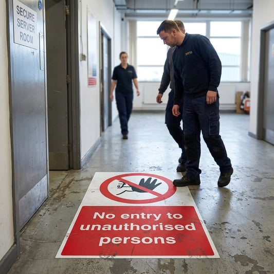 No Entry Floor Graphic – 400mm x 600mm – Polycarbonate – Industrial Use