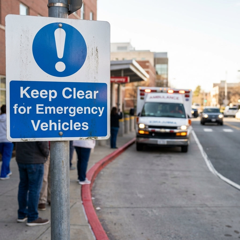 Emergency Vehicle Access Sign – 1mm Rigid Plastic – Indoor/Outdoor Use