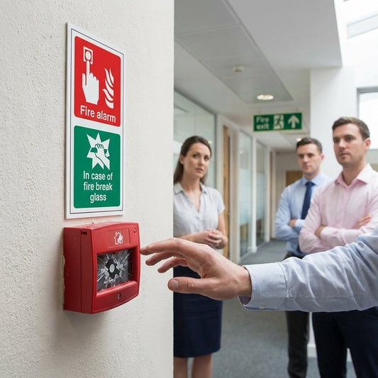 Fire Alarm Sign – Break Glass – Safety Signage – Industrial Use