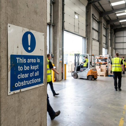 Safety Sign – White – Rigid Plastic & Vinyl – Indoor/Outdoor Use
