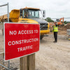 No Access Construction Sign – 600mm x 450mm – Rigid Plastic – Indoor/Outdoor Use