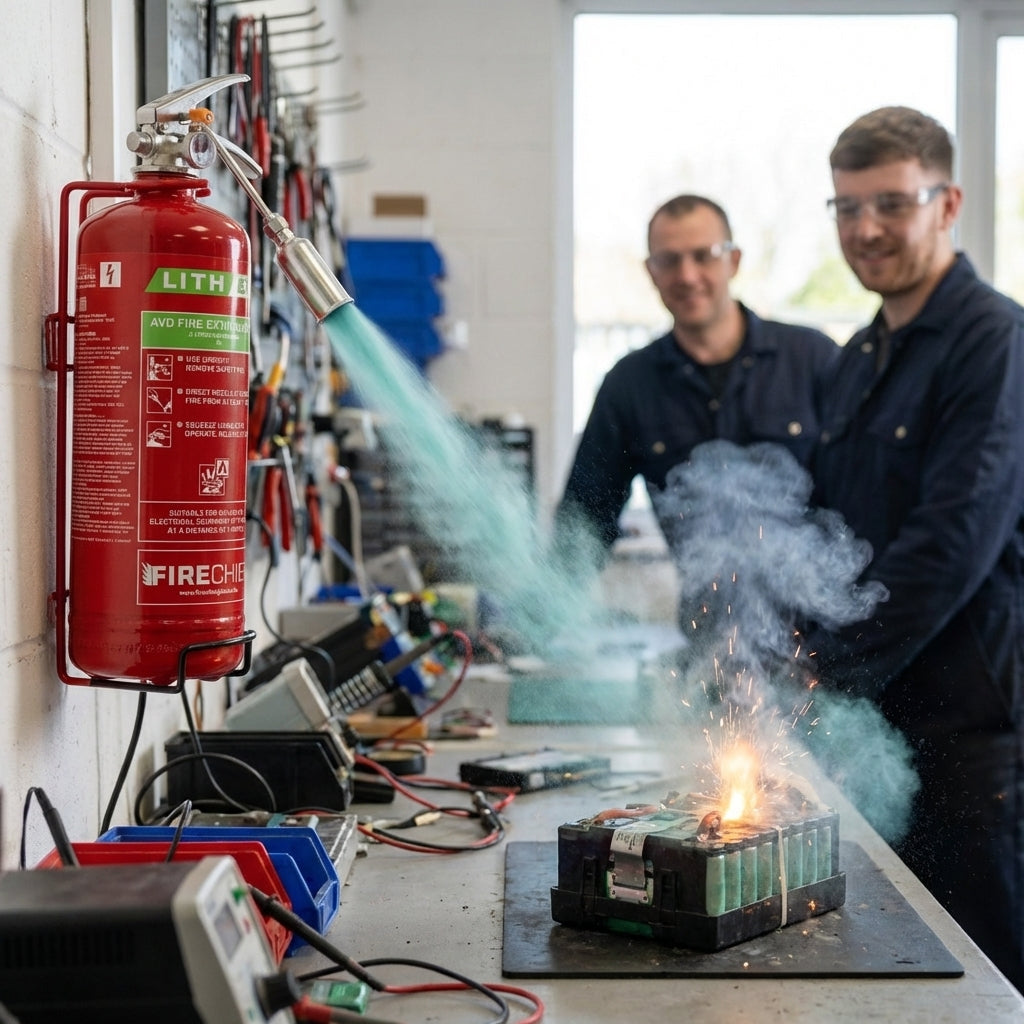 2 Litre Fire Extinguisher – Suitable for Lithium-Ion Battery Fires – Industrial Use