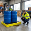 2 Drum Bunded Workfloor – 1260x860x150mm – Polyethylene – Industrial