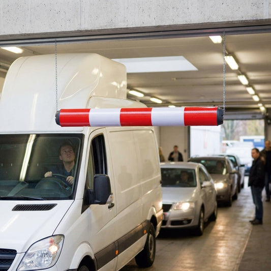 Plastic Height Restrictor Bar – Red/White – Polyethylene – Car Parks & Warehouses