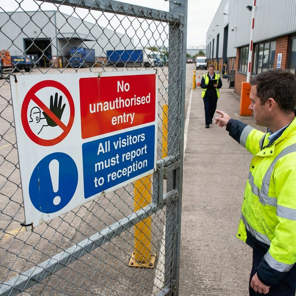 No Unauthorised Entry Sign – 600mm x 450mm – Rigid Plastic – Indoor/Outdoor