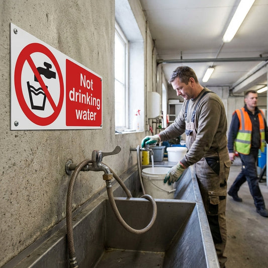 Not Drinking Water Safety Signs – 1mm Rigid Plastic – Indoor/Outdoor Use