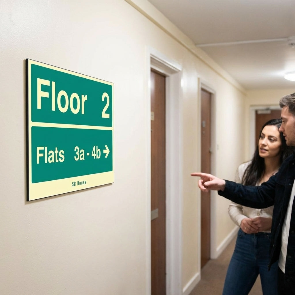 Multi-Message Wayfinding Signs – 450mm x 320mm – Glow-in-the-Dark – Emergency Reference