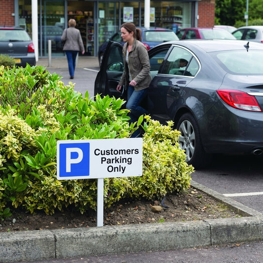 Parking Only Verge Sign and Post – 450mm x 150mm – Durable Aluminium – Outdoor Use