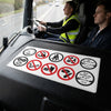Cab Safety Sticker – 300mm x 150mm – Self Adhesive Vinyl – Indoor Use