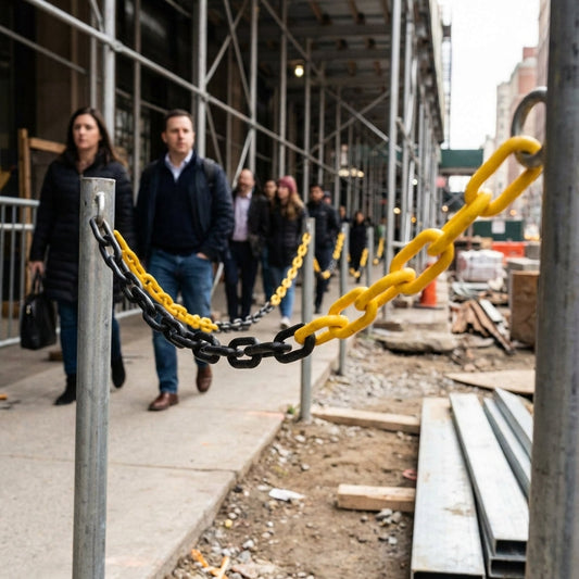 Galvanized Steel Chain – 6mm Black & Yellow Coating – Durable – Traffic & Pedestrian Use