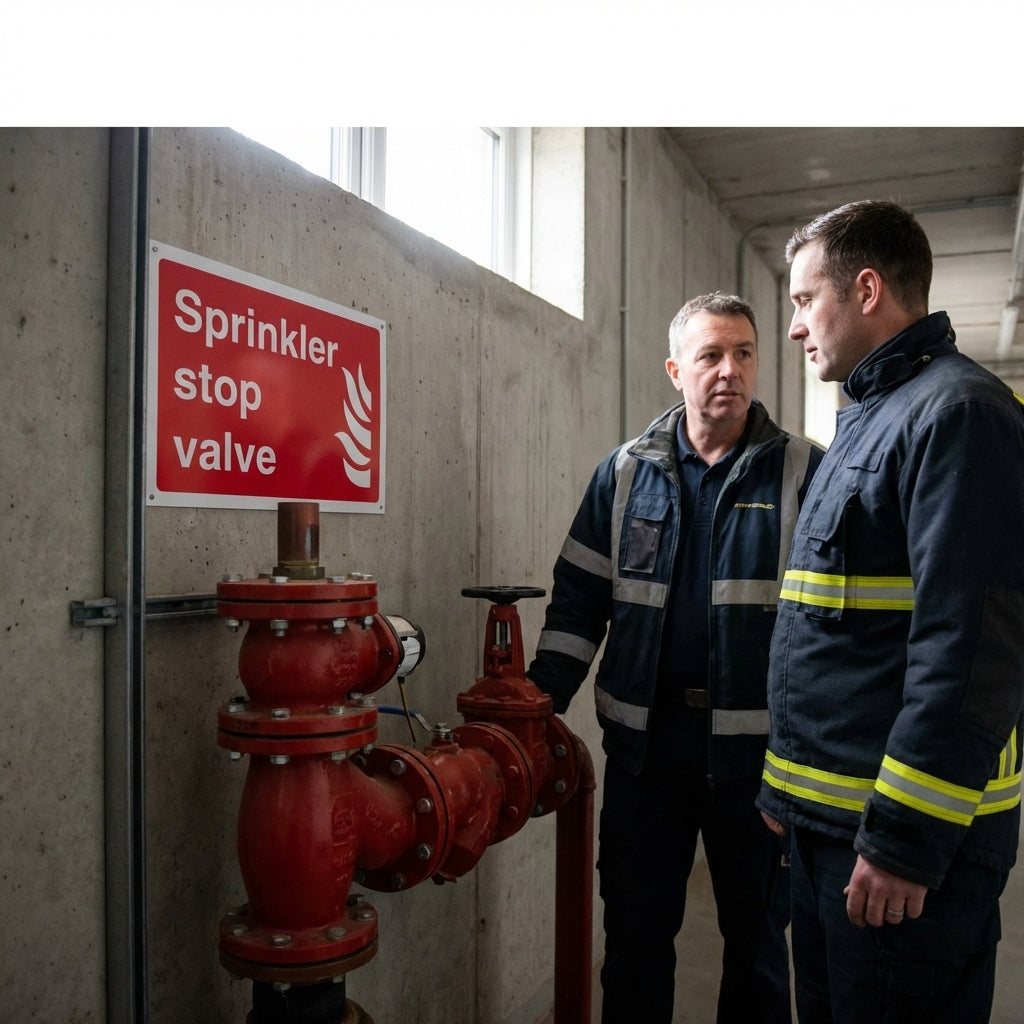 Sprinkler Stop Valve Signs – Durable Material – Industrial Use