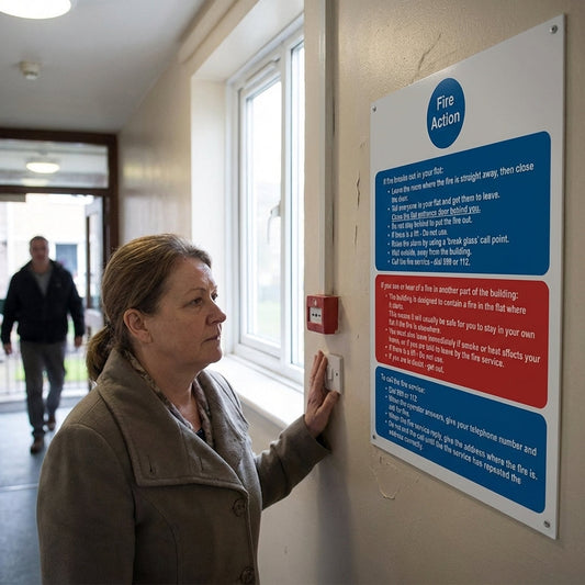 Fire Action Notice Sign – Stay Put for Flats – Indoor Use