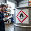 Flammable GHS Label – 1mm Rigid Plastic – Indoor/Outdoor Use