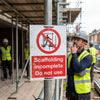 Scaffolding Safety Sign – 400mm x 600mm – Rigid Plastic – Indoor/Outdoor