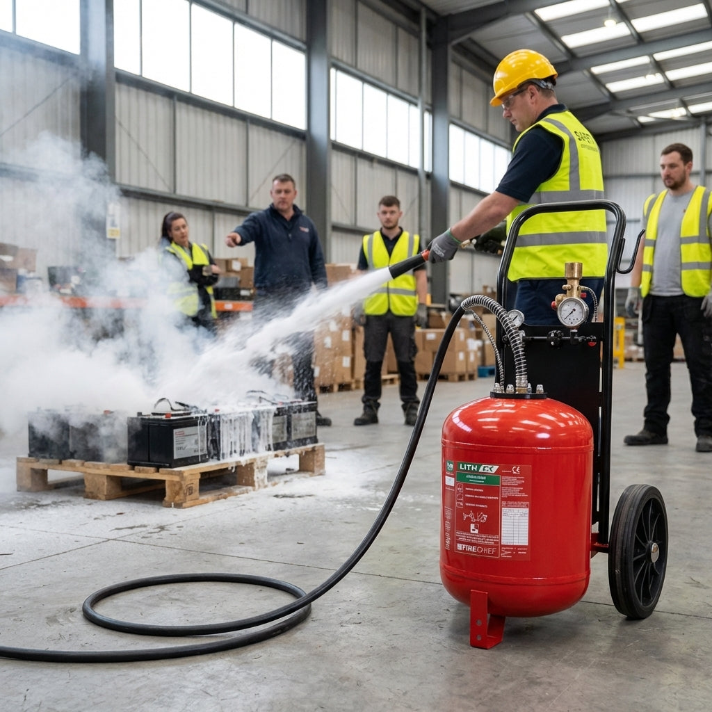 Lithium-Ion Battery Fire Extinguisher – 25 Litre – AVD Agent – Industrial Use