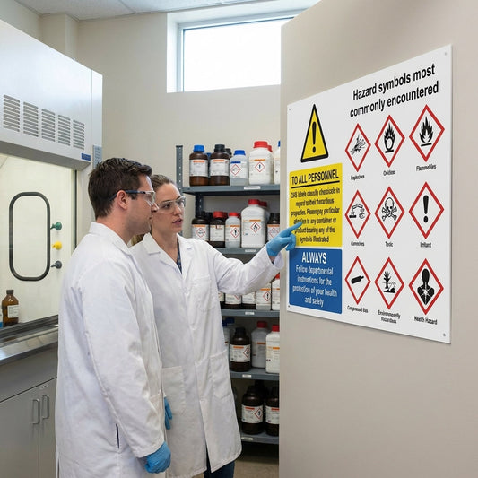 GHS Symbols Safety Signs – 1mm Rigid Plastic & Vinyl – Indoor/Outdoor Use