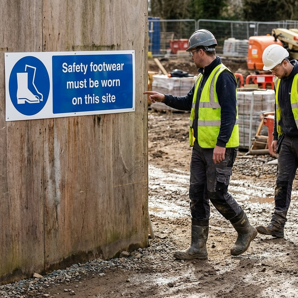 Safety Footwear Sign – Rigid Plastic & Vinyl – Indoor & Outdoor Use