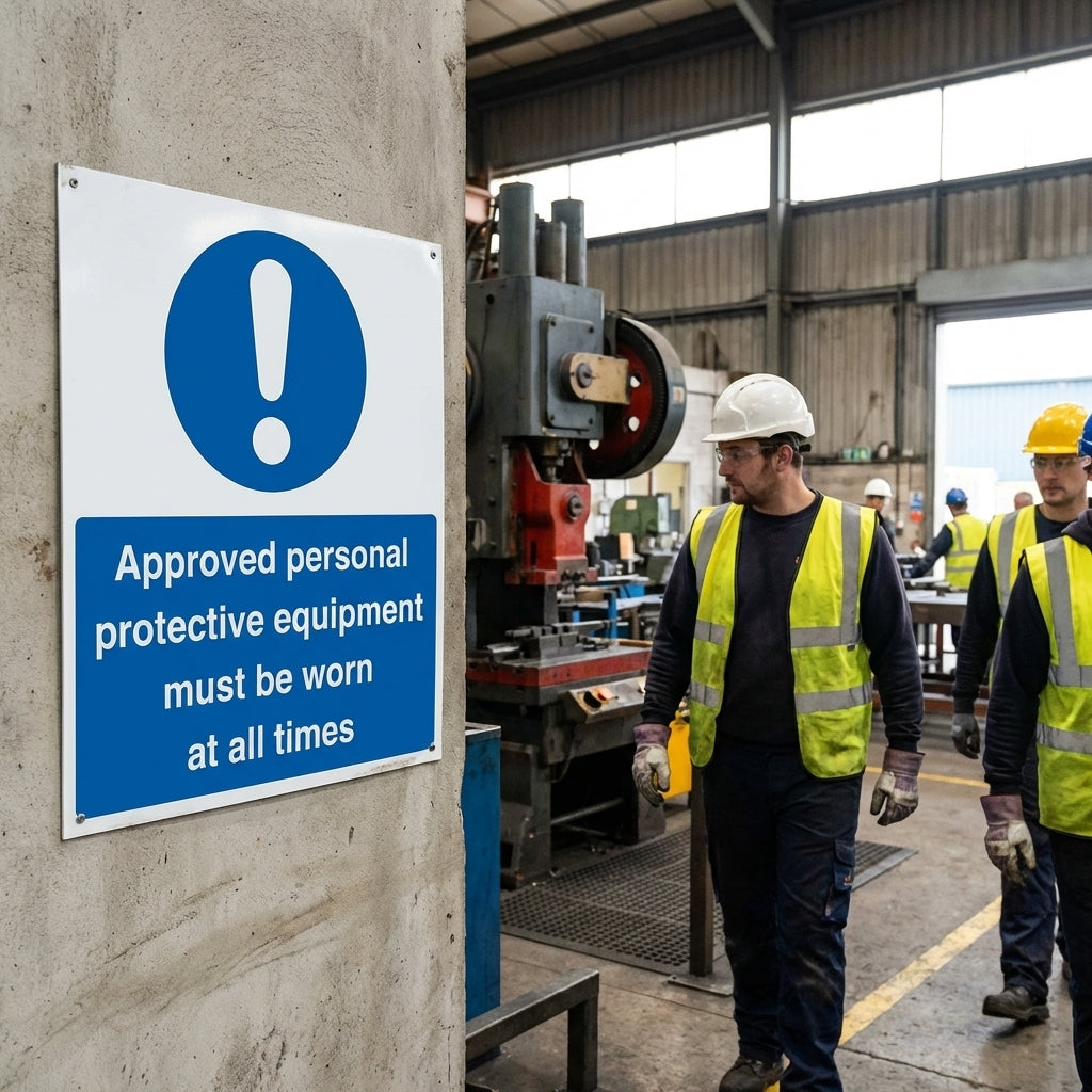 Personal Protective Equipment Safety Signs – 1mm Rigid Plastic – Indoor/Outdoor Use