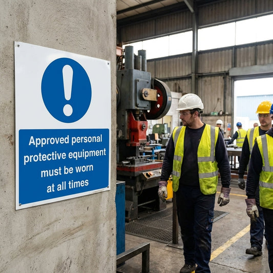 Personal Protective Equipment Safety Signs – 1mm Rigid Plastic – Indoor/Outdoor Use