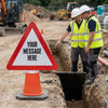 Reflective Cone Sign – 750mm Triangle – Polypropylene – Road Safety