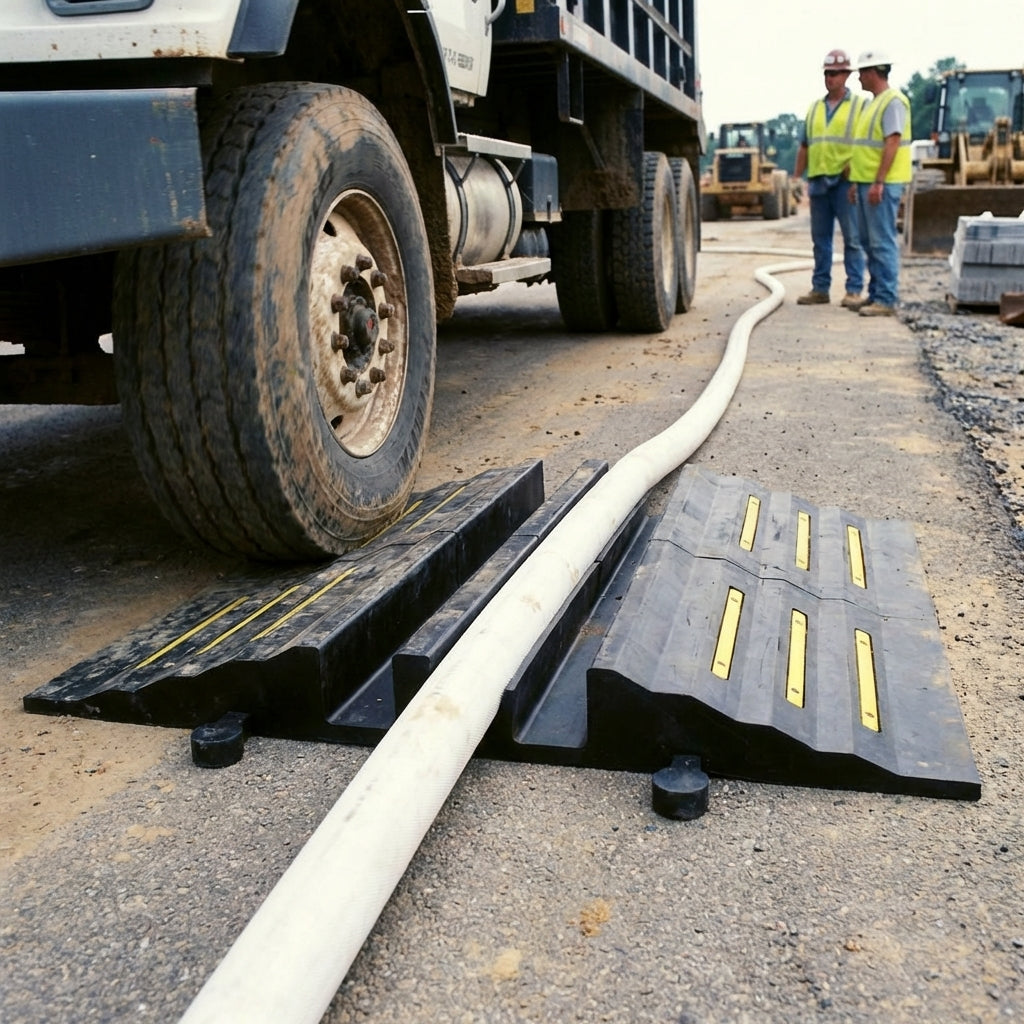 Heavy Duty Hose Ramp – 75mm Diameter – Fiber-Reinforced Rubber – Industrial