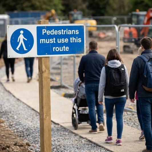 Pedestrian Safety Sign – 1mm Rigid Plastic – Indoor/Outdoor Use