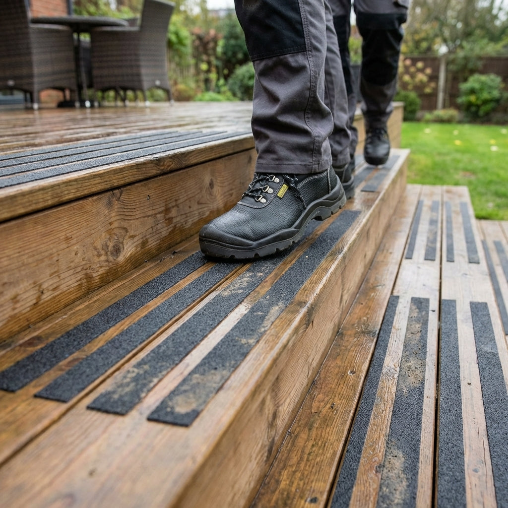 Self Adhesive Anti Slip Strips – 19mm x 610mm – Silicon Carbide Grit – Indoor/Outdoor