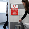 Toilet Disposal Warning Sign – 1mm Rigid Plastic – Indoor/Outdoor Use