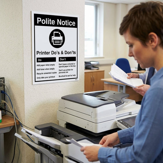 Printer Do's & Don'ts Safety Signs – 1mm Rigid Plastic & Self-Adhesive Vinyl – Indoor/Outdoor Use