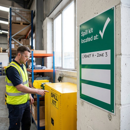 Spill Kit Location Sign – 215mm x 310mm – 3mm PVC – Industrial Use