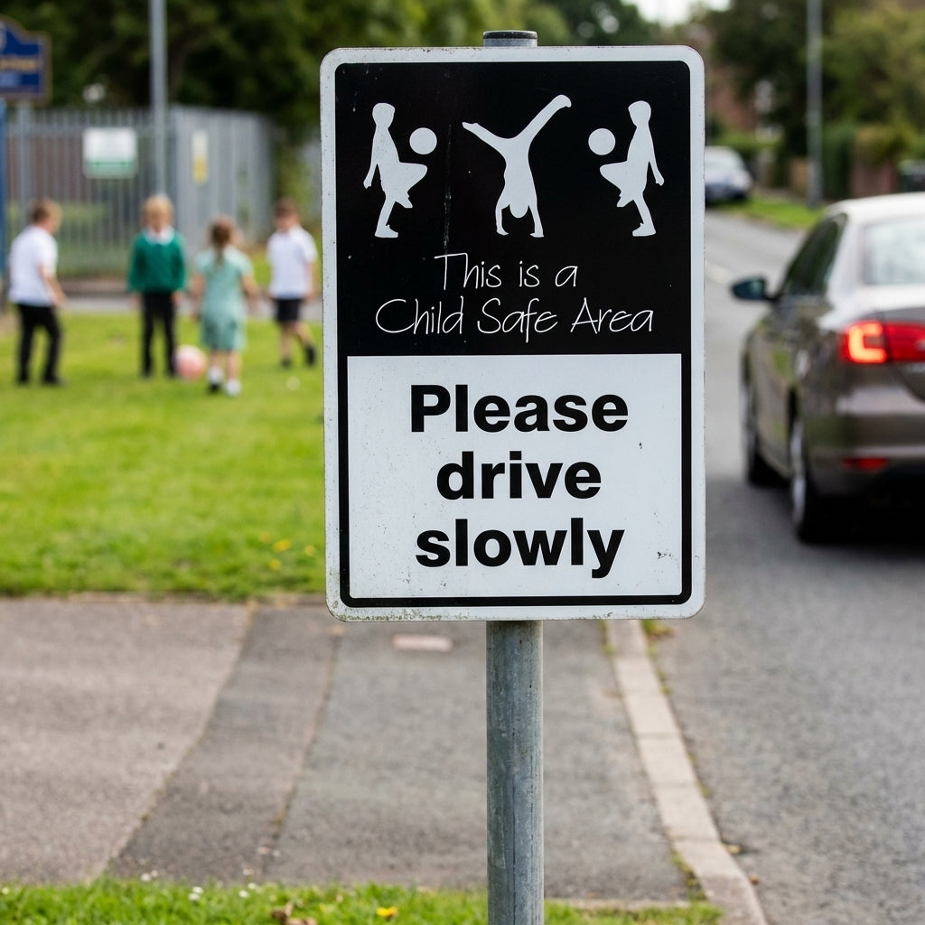 Child Safe Area Sign – 400mm x 600mm – Rigid Plastic – Indoor/Outdoor Use