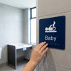 Braille Baby Changing Sign – 150mm x 150mm – 1.5mm PVC – Indoor Use