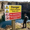 Danger Quarry Sign – 600mm x 450mm – Rigid Plastic – Indoor/Outdoor