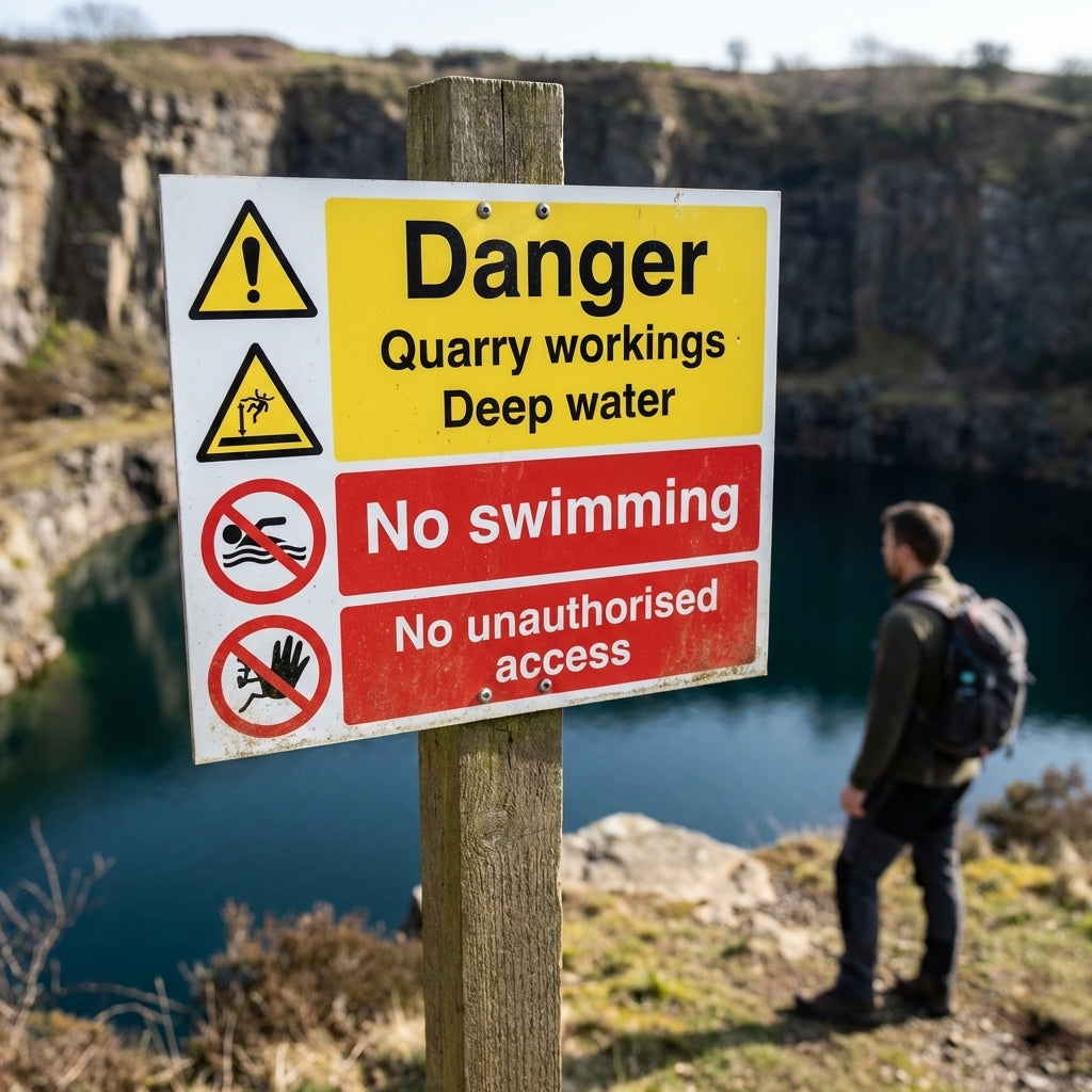 Danger Quarry Sign – 600mm x 450mm – Rigid Plastic – Indoor/Outdoor