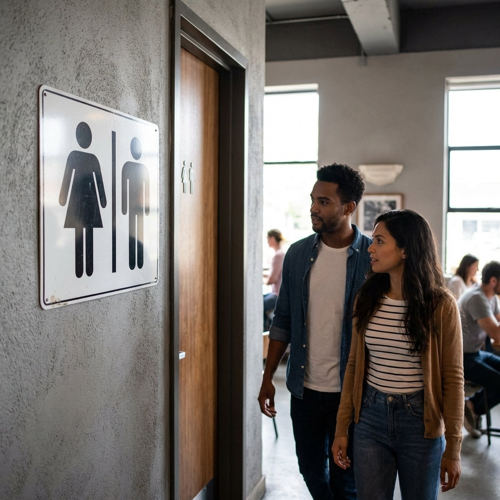 Unisex Toilet Symbol Signs – 1mm Rigid Plastic – Indoor/Outdoor Use