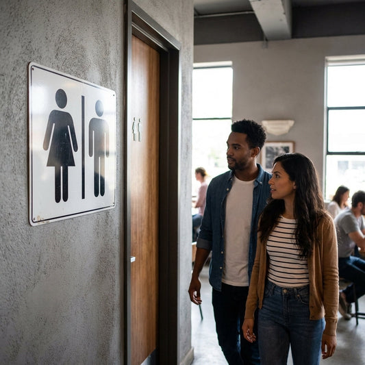 Unisex Toilet Symbol Signs – 1mm Rigid Plastic – Indoor/Outdoor Use