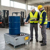 Galvanized Steel Spill Pallet – 1 Drum – Chemical Resistant – Industrial Use